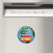 Aimant Do you speak Spanish ? Flag & globe (In Situ (Lave-vaisselle))