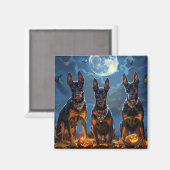 Aimant Doberman Halloween Éffrayant (Recto/Verso)