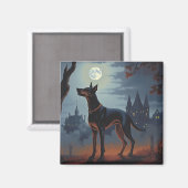 Aimant Doberman Halloween Épouvantable (Recto/Verso)