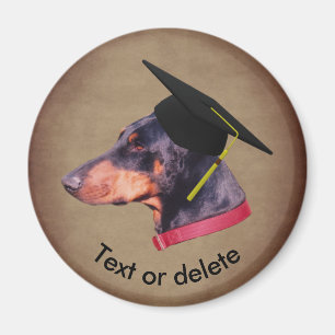 Aimant Doberman Le Diplômé Chien Drôle Personnalisé