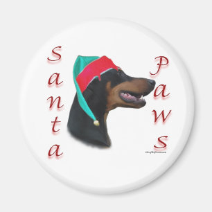 Aimant Doberman Pinscher (blk) Père Noël Paws