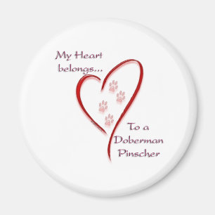Aimant Doberman Pinscher Coeur Appartient