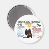 Aimant Doberman Pinscher Lois sur la propriété 4 (Recto/Verso)