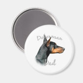 Aimant Doberman Pinscher (noir) Papa 2 (Recto/Verso)