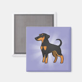 Aimant Doberman Pinscher (oreilles de disquette) (Recto/Verso)