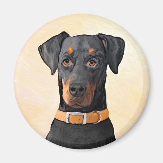 Aimant Doberman Pinscher Peinture non découpée Art origin (Devant)