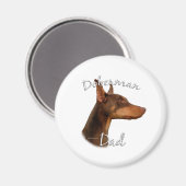 Aimant Doberman Pinscher (rouge) Papa 2 (Recto/Verso)