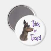 Aimant Doberman Pinscher (rouge) Trick (Recto/Verso)