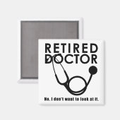 Aimant Docteur à la retraite w Stethoscope et Sassy Funny (Recto/Verso)