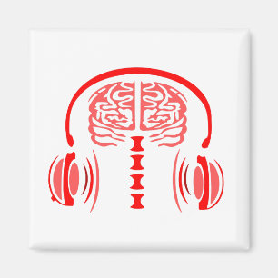 Aimant Docteur Cerveau Tissue à l'écoute de la musique