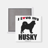 AIMANT "DOG BREED" - HUSKY - "J'AIME MON HUSKY" (Recto/Verso)