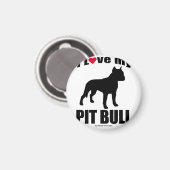 AIMANT "DOG BREED" - PIT BULL - "J'AIME MA PIT BULL" (Recto/Verso)