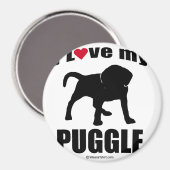 AIMANT "DOG BREED" - PUGGLE - "J'AIME MON PUGGLE" (Recto/Verso)