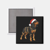 Aimant Dog Dachshund Wrapped In Christmas Lights - Holida (Recto/Verso)