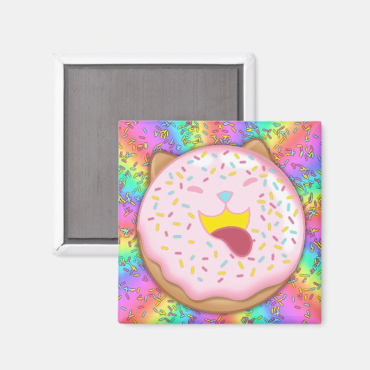 Aimant Dog-Doughnut : Frosted With Arrière - plan Pin (Recto/Verso)