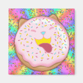 Aimant Dog-Doughnut : Frosted With Arrière - plan Pin (Devant)
