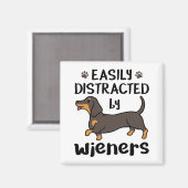 Aimant Dog Easily Distracted by Wieners (Recto/Verso)