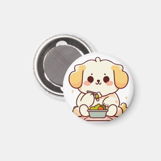 Aimant Dog eating lunch (Recto/Verso)