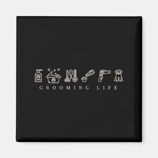 Aimant Dog Grooming Dog Groomer Life Work Pet Groomer Ico (Devant)