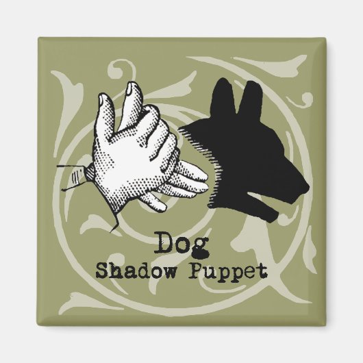Aimant Dog Hand Puppet Shadow Games Vintage (Devant)