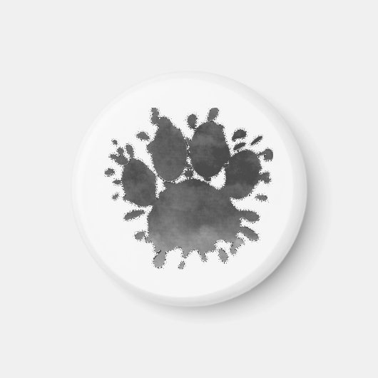 Aimant Dog Paw Print Watercolor Canine Paw (Devant)