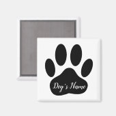 Aimant Dog Paw Print With Custom Name Ceramic Tile (Recto/Verso)
