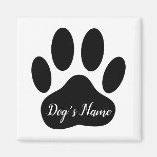 Aimant Dog Paw Print With Custom Name Ceramic Tile