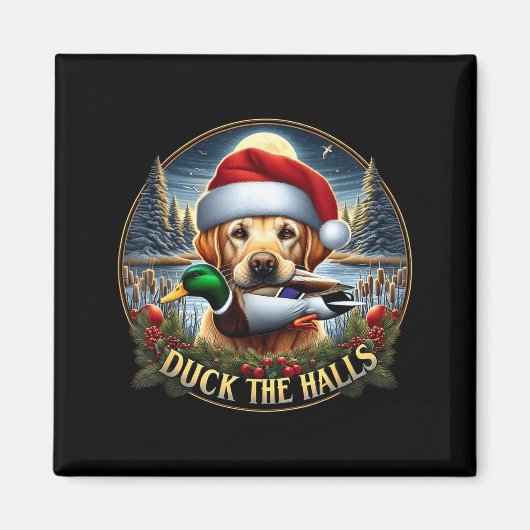 Aimant Dog Santa Duck Hunting Christmas Funny Adventure A (Devant)