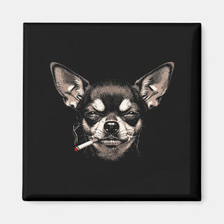 Aimant Dog Smoking Cigarette Funny Chihuahua Meme Men Wom