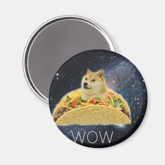 Aimant doge space taco meme (Recto/Verso)