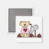 Aimant Doggie Valentine's Day Tshirts et cadeaux (Recto/Verso)