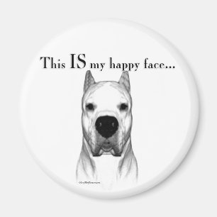 Aimant Dogo Argentino Joyeux Visage