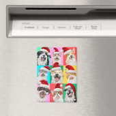 Aimant Dogs and Cats with Santa Beard (In Situ (Lave-vaisselle))