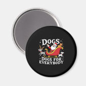 Aimant Dogs For Everybody Santa Funny Christmas Xmas (2) (Recto/Verso)