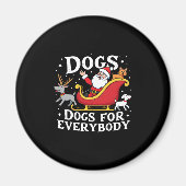 Aimant Dogs For Everybody Santa Funny Christmas Xmas (2) (Devant)