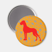 Aimant Dogue allemand rouge orange (Recto/Verso)