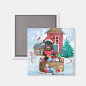 Aimant Doigt Rottweiler dans la neige Maison de Chien de (Recto/Verso)