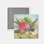 Aimant d'oiseau bleu vintage (Recto/Verso)