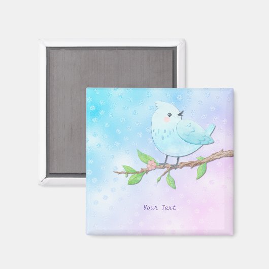 Aimant d'oiseaux bleus (Recto/Verso)