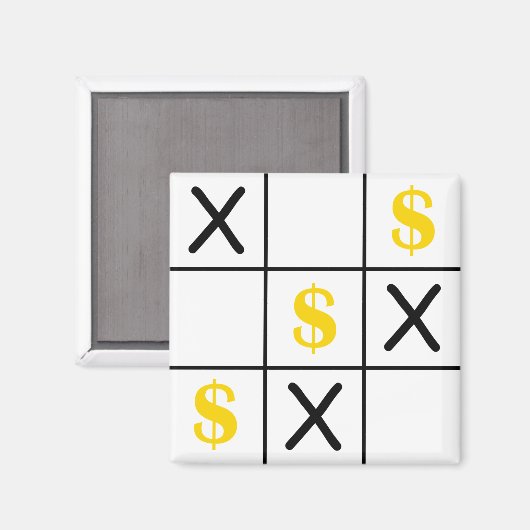 Aimant Dollar Tic Tac Toe (Recto/Verso)