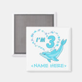Aimant Dolphin Heart 3e anniversaire (Recto/Verso)