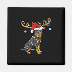 Aimant Don Rottweiler Xmas Santas Reindeer Rottweiler