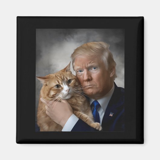 Aimant Donald Trump And Cat Funny Trump And Cat, Litical  (Devant)