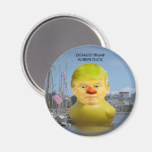 Aimant Donald Trump Caoutchouc Jaune Canard Arrondi (Recto/Verso)
