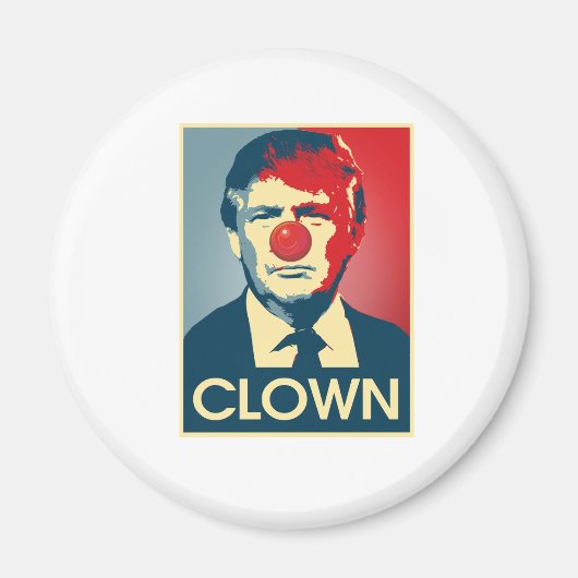 Aimant Donald Trump CLOWN — Anti-Trump 2016 - (Devant)