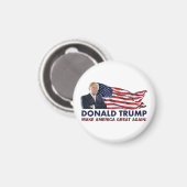 Aimant Donald Trump - Drapeau américain (Recto/Verso)