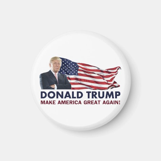 Aimant Donald Trump - Drapeau américain (Devant)