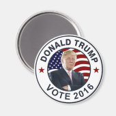 Aimant Donald Trump - Drapeau américain (Recto/Verso)