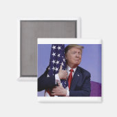 Aimant Donald Trump et le drapeau (Recto/Verso)