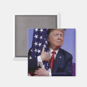 Aimant Donald Trump et le drapeau américain (Recto/Verso)
